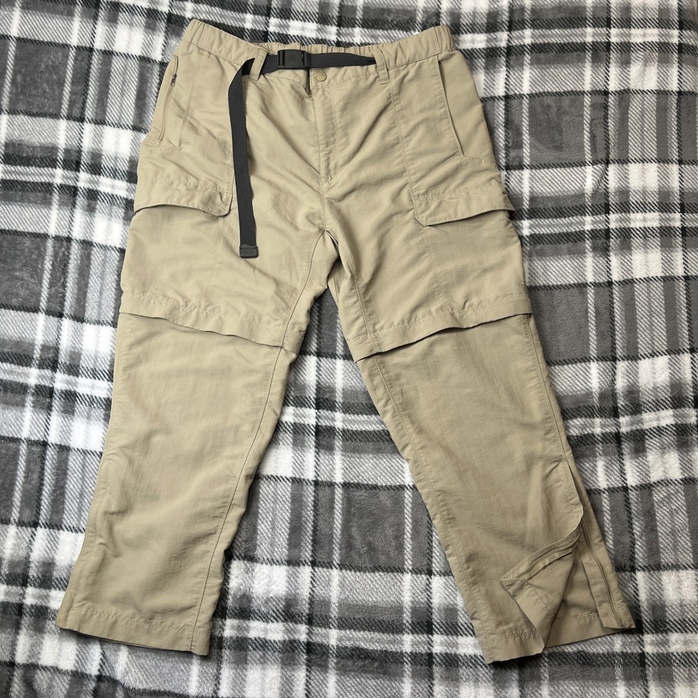 North Face Convertible Cargo Pants Mens XL (36x29")Beige Elastic Waist Gorpcore